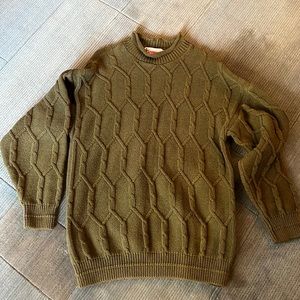 Olive Green Men’s Sweater Size Large 100% Cotton
